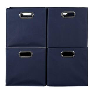 Regency 12 in. H x 12 in. W x 12 in. D Blue Fabric Cube Storage Bin 4-Pack HDCHTOTE4PKBE