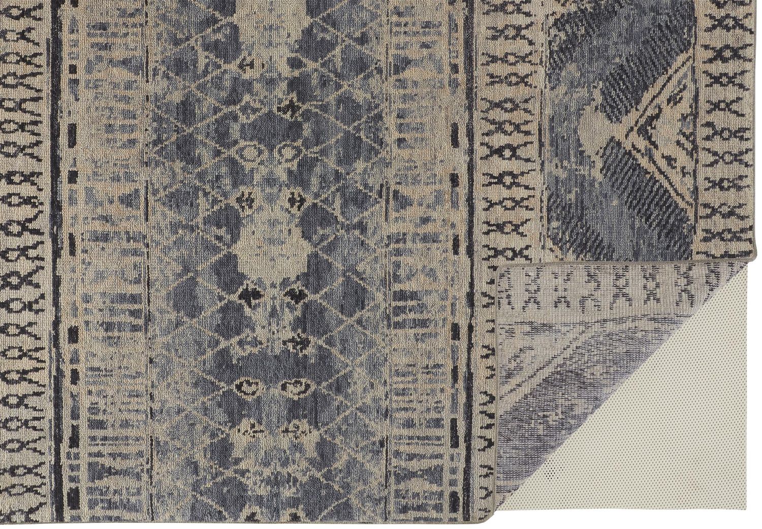 Scottsdale Hand Knotted Blue and Tan Rug by BD Fine