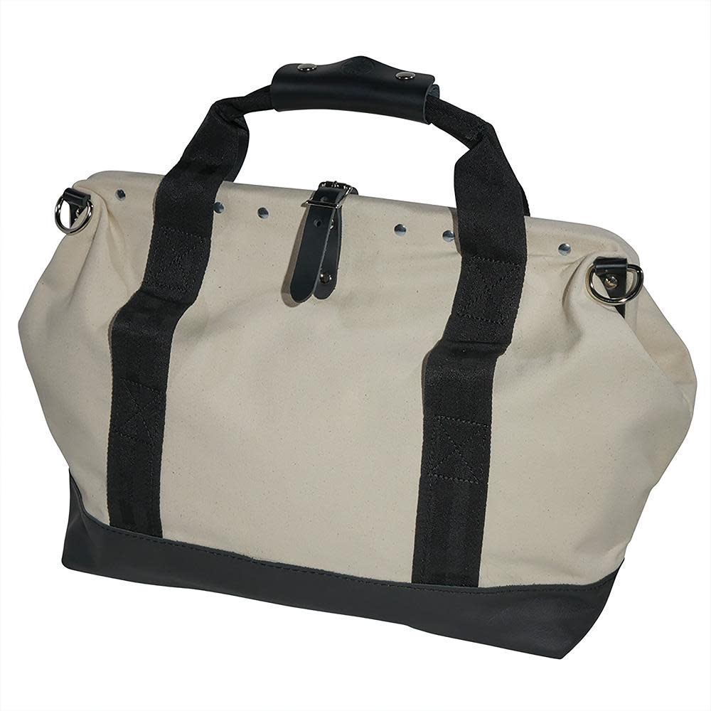 18 Canvas Tool Bag， Leather Bottom ;