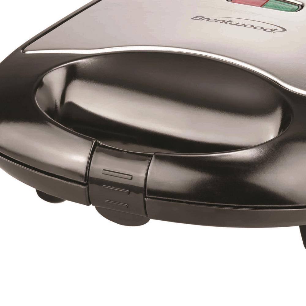 Brentwood Appliances 750 W Black Nonstick Compact Dual Sandwich Maker TS-240B