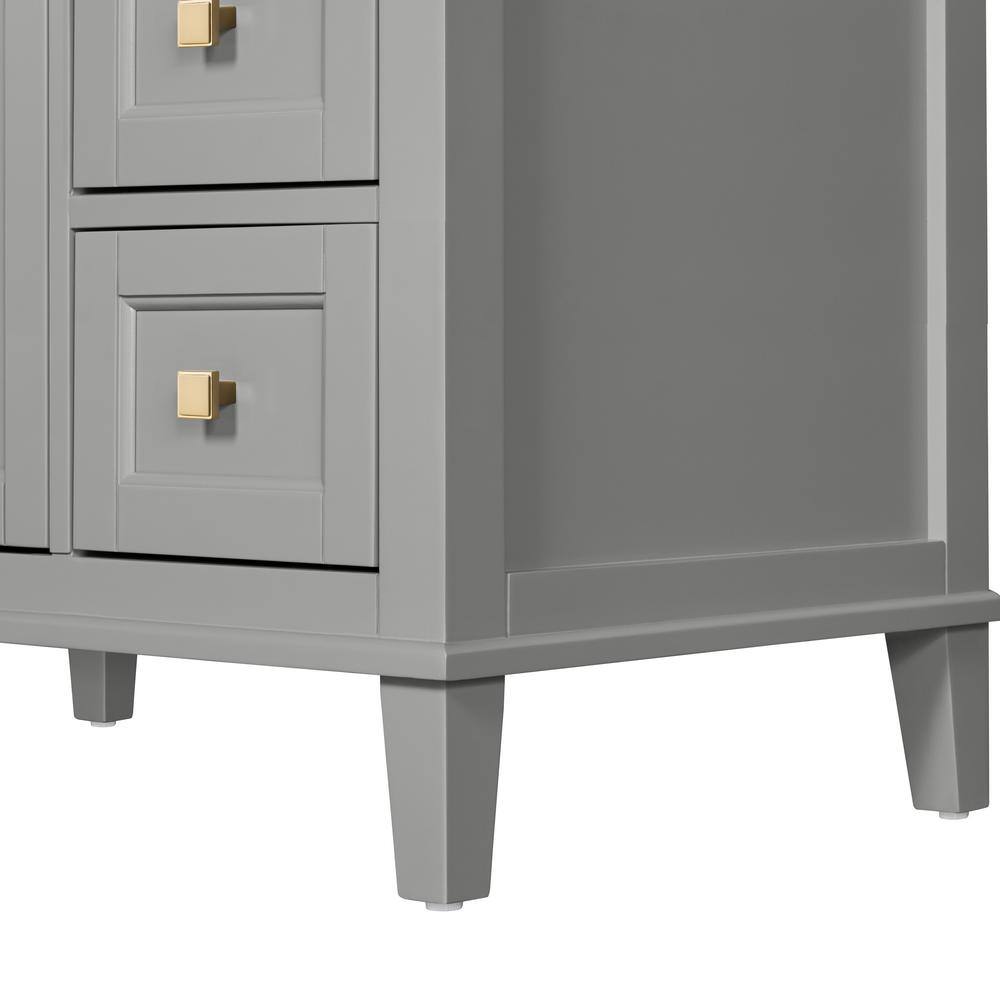 Home Decorators Collection Grayson 37 in. W x 22. D x 35. H Vanity in Storm Grey with White Marble Vanity Top 20305-VS37C-ST