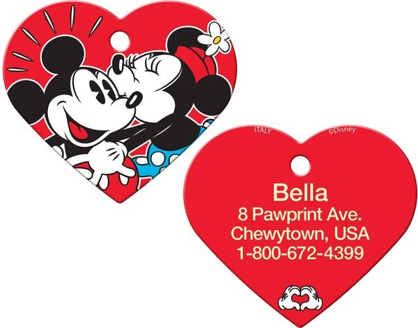 Quick-Tag Disney's Minnie and Mickey Heart Personalized Dog and Cat ID Tag