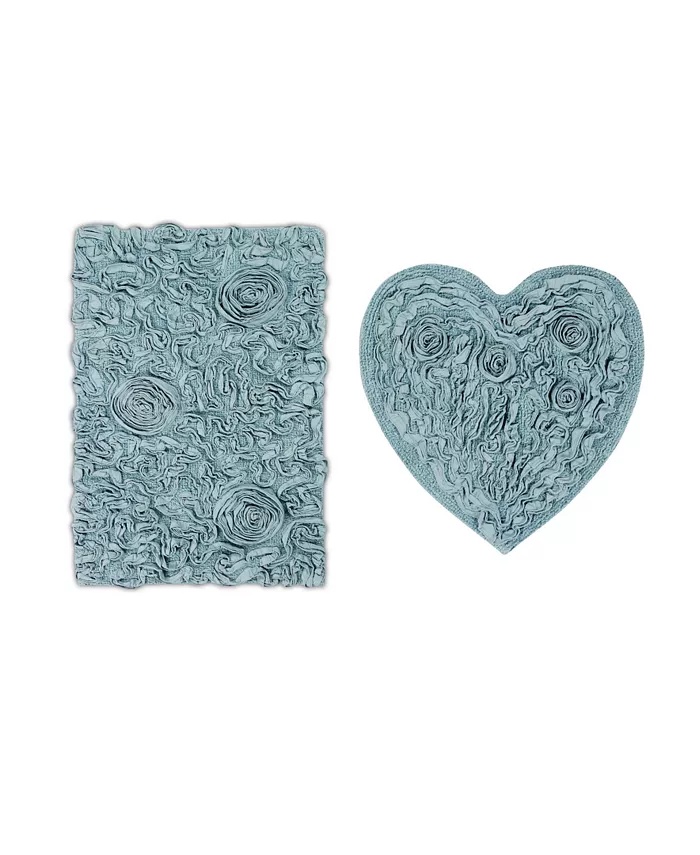 Home Weavers Bellflower Bath Rug Heart 2 Pc Set