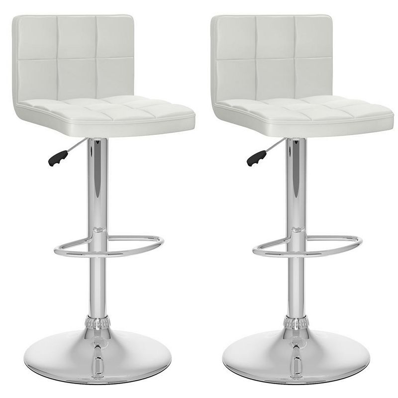 CorLiving Medium Back Adjustable Barstool Leatherette， set of 2