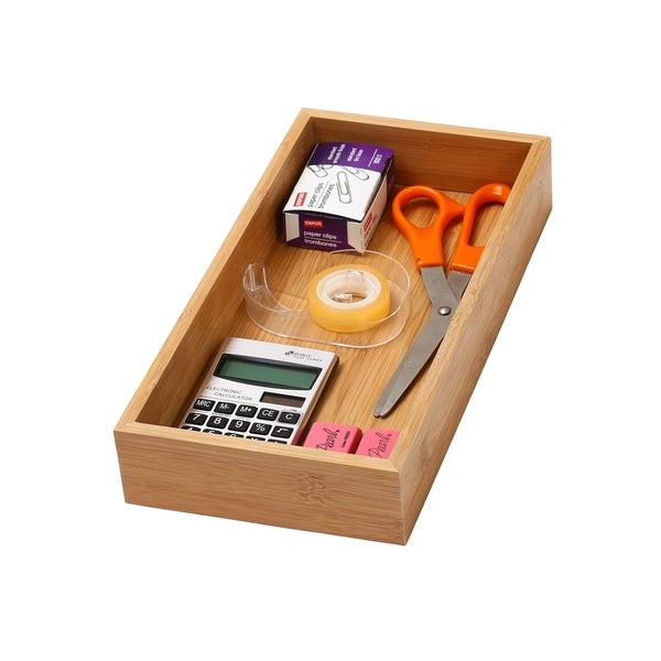 YBM Home Bamboo Kitchen Drawer Organizer Storage Box