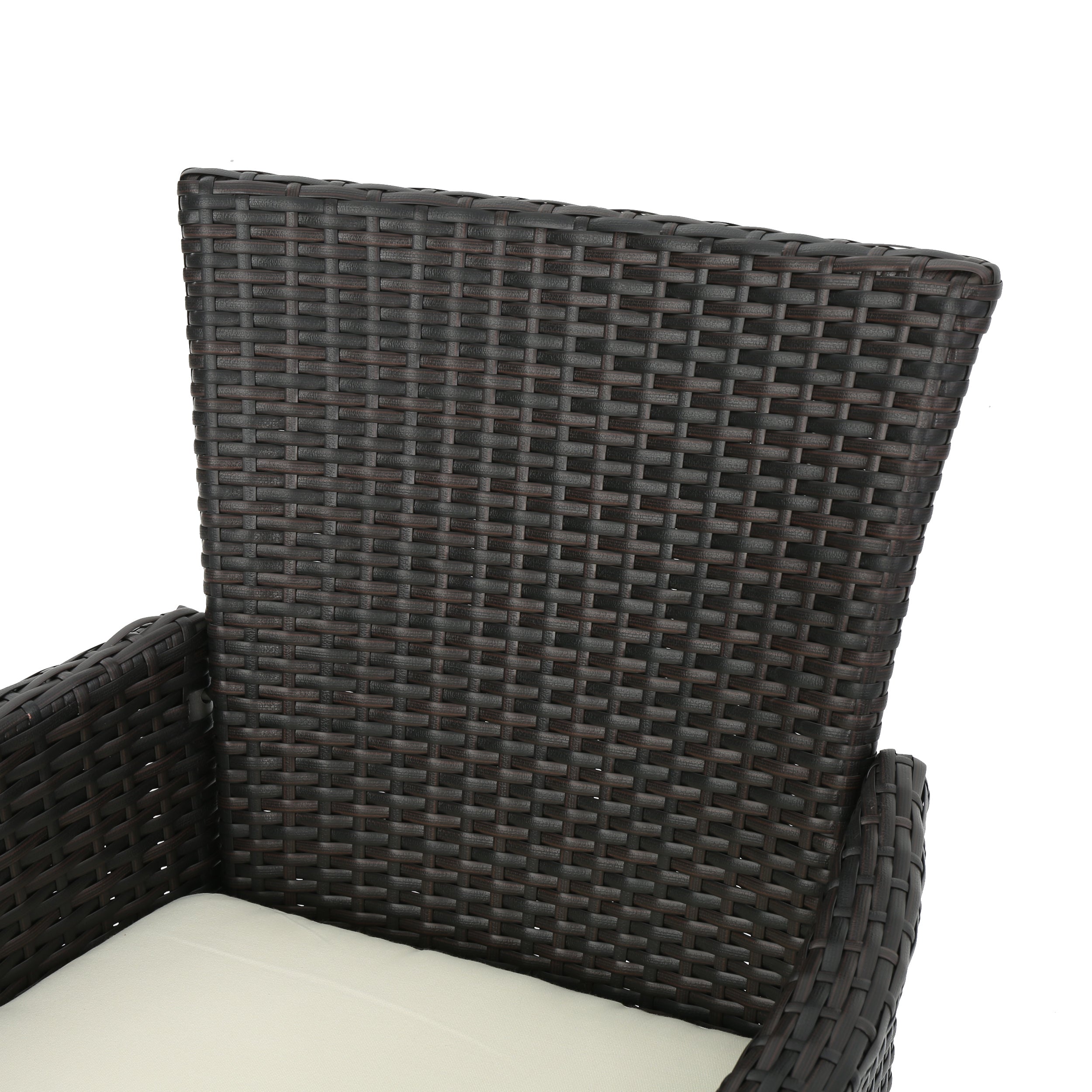 Clementine Outdoor Multibrown Wicker 3pc Bistro Set