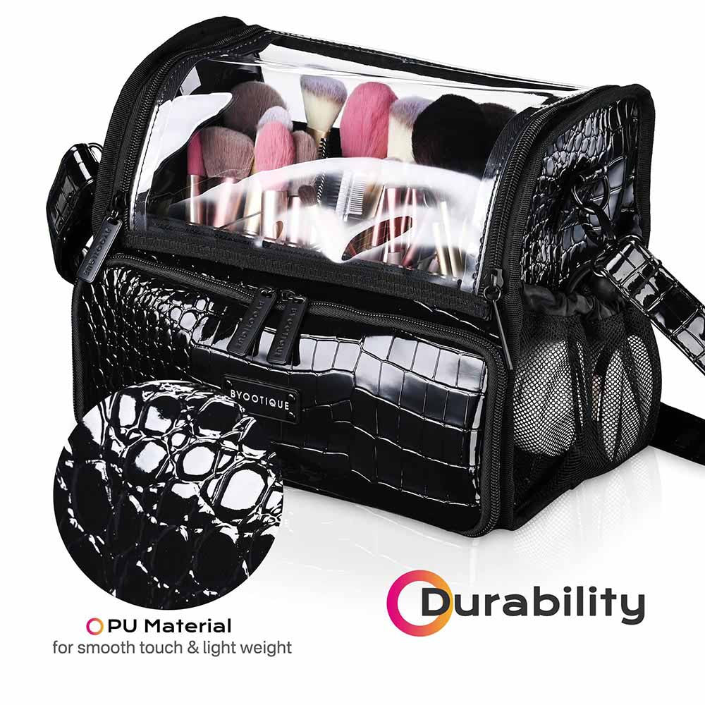 Byootique Travel Makeup Bag Stand-Up Makeup Brush Holder Bag