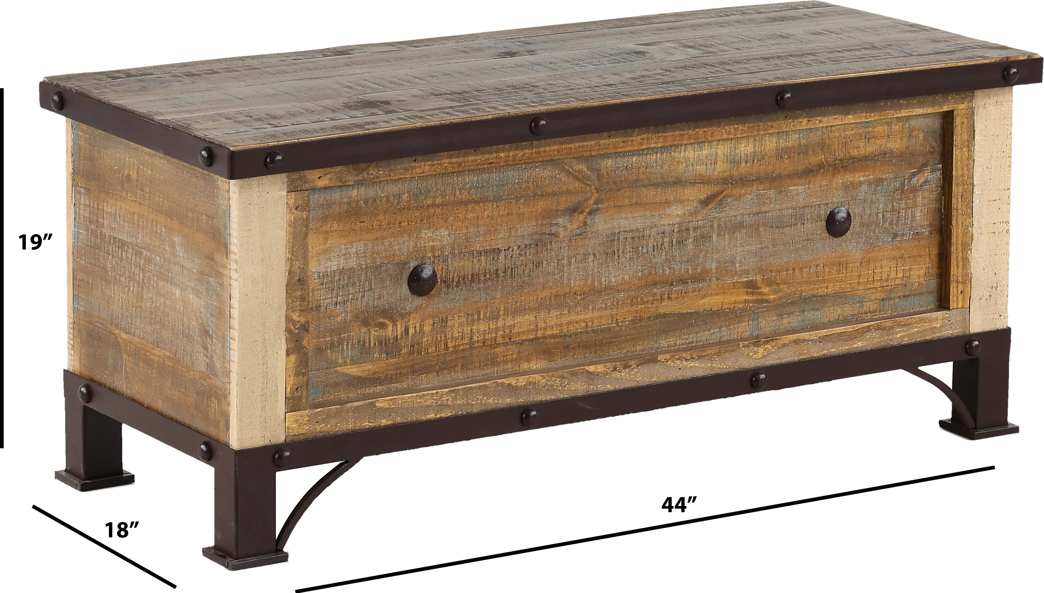 Antique Pine Storage Trunk