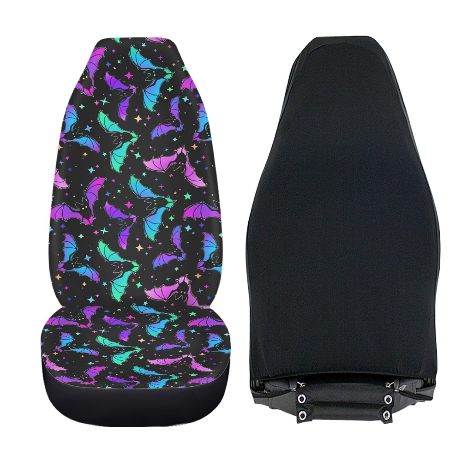 Xoenoiee Halloween Car Decoration Automotive Seat Covers Front Seats Only 2 Pack， Bat Pattern Universal Car Seat Cushion Cover Auto Interior Accessories