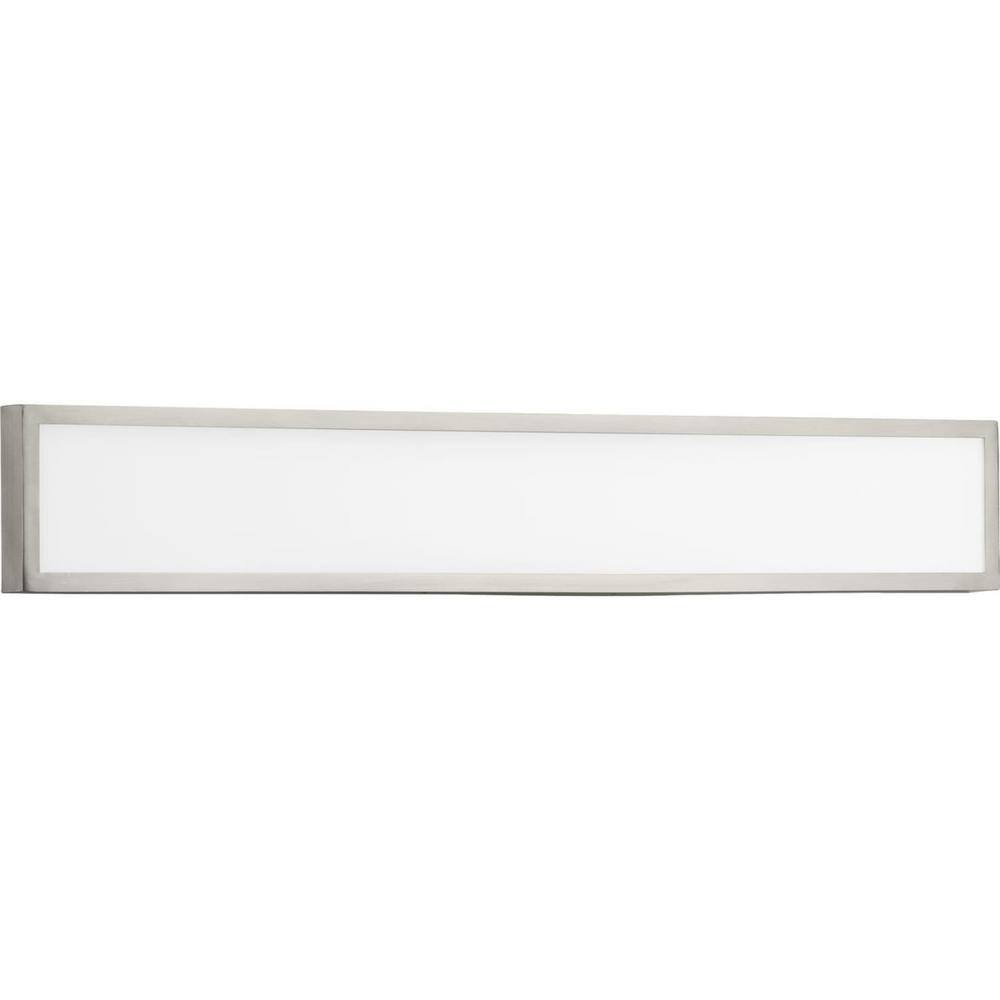 Progress Lighting Everlume Collection 1-Light Brushed Nickel Frosted Glass LED Modern Bath Vanity Linear Panel Light P300306-009-CS