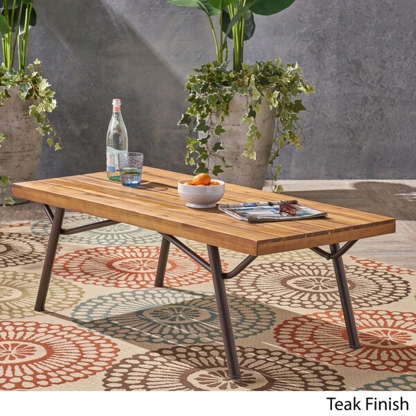 Canoga Outdoor Industrial Coffee Table by Christopher Knight Home