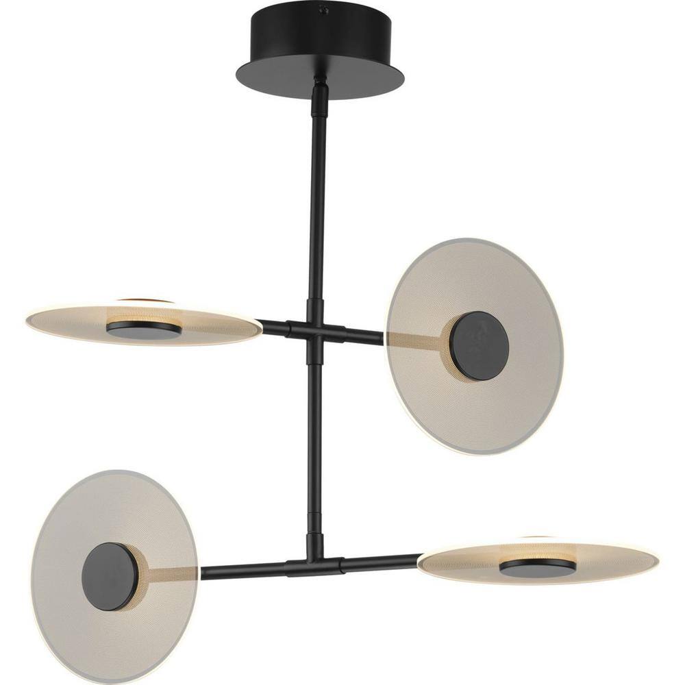 Progress Lighting Spoke LED 1-Light Matte Black LED Modern Hanging Pendant Light P400255-031-30