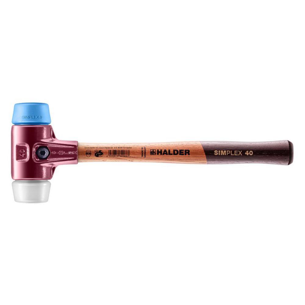 Halder Simplex 40 22 oz. Mallet with Soft Blue Rubber Non-Marring Superplastic Inserts 3017.040