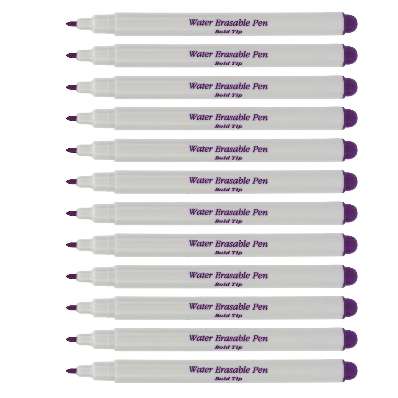 12 Pcs Water Soluble Pen Washable Faded Water Soluble Pens Sewing Embroidery Fabric Marking Markerpurple Faded Pen