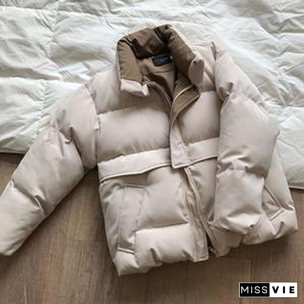 Oversized Quilted Winter Puffer Thick Warm Padded Puff Parka Jacket