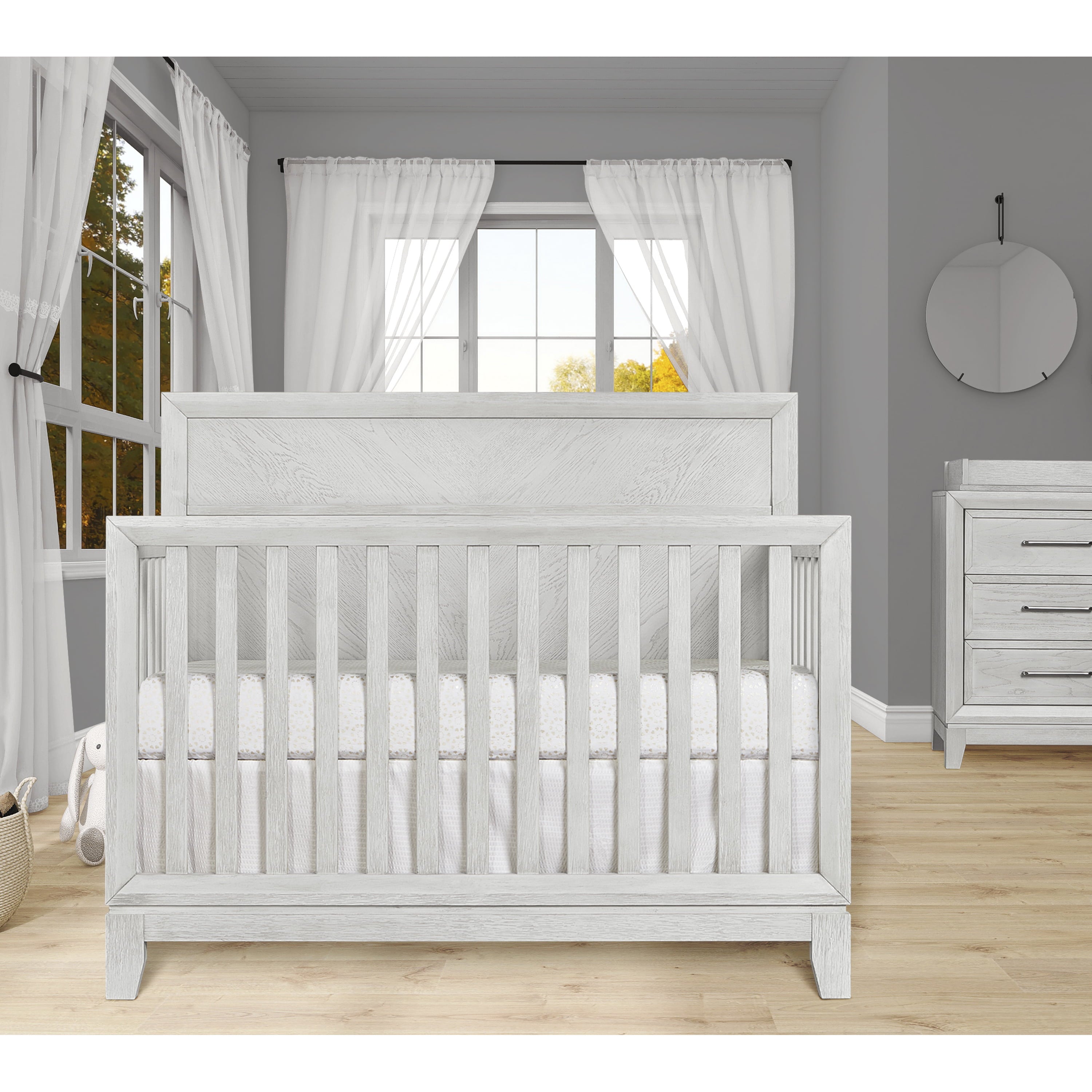 Evolur Lourdes 5 in 1Convertible Crib, Greyhound