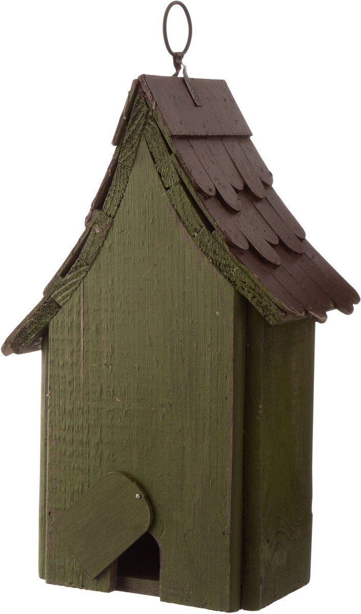 Glitzhome Distressed Wooden Bird House， 11.61-in