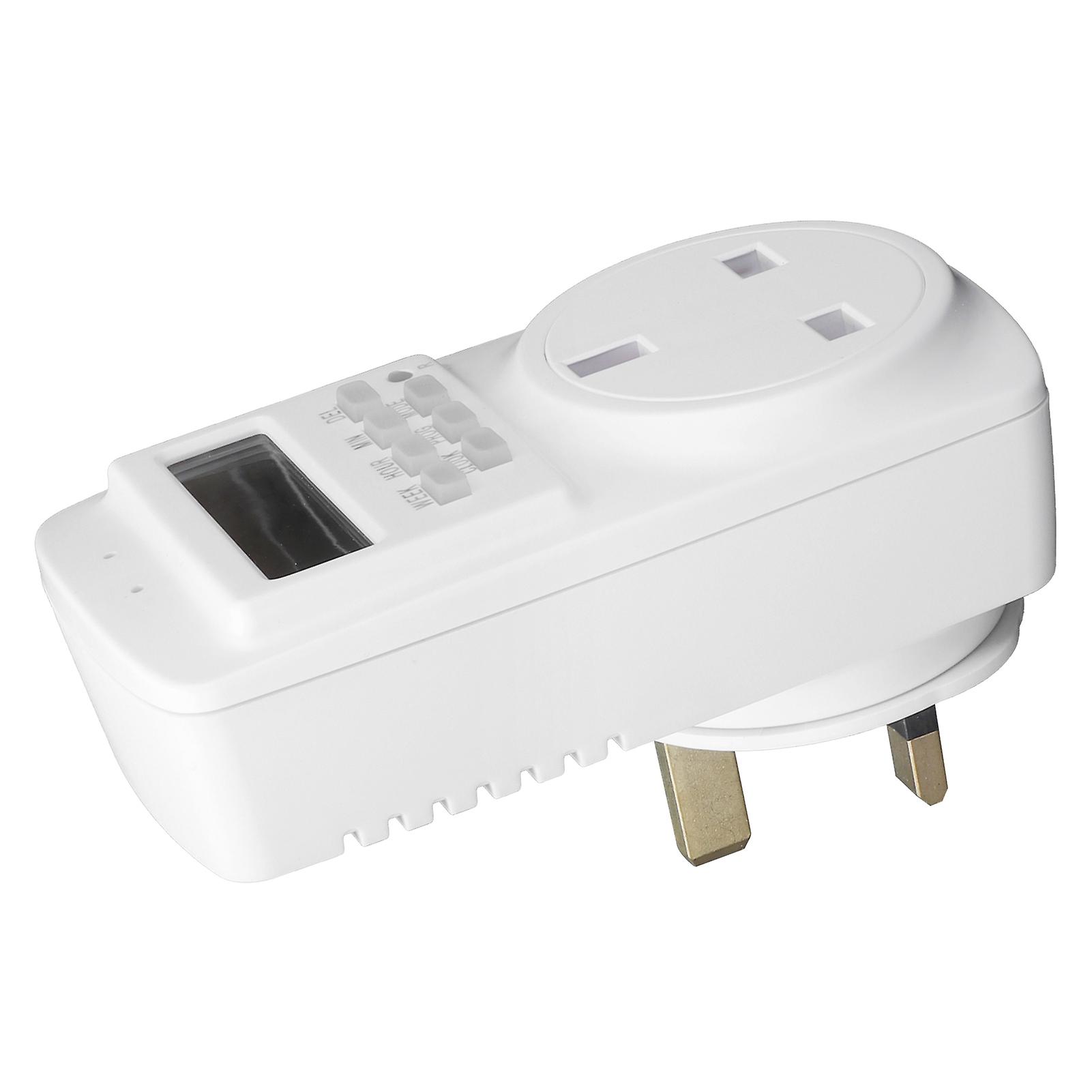 13a Indoor Outlet Timer Digital Programmable Wall Plug In Timer Outlet With Automatic Power Off Countdown Uk 90250v