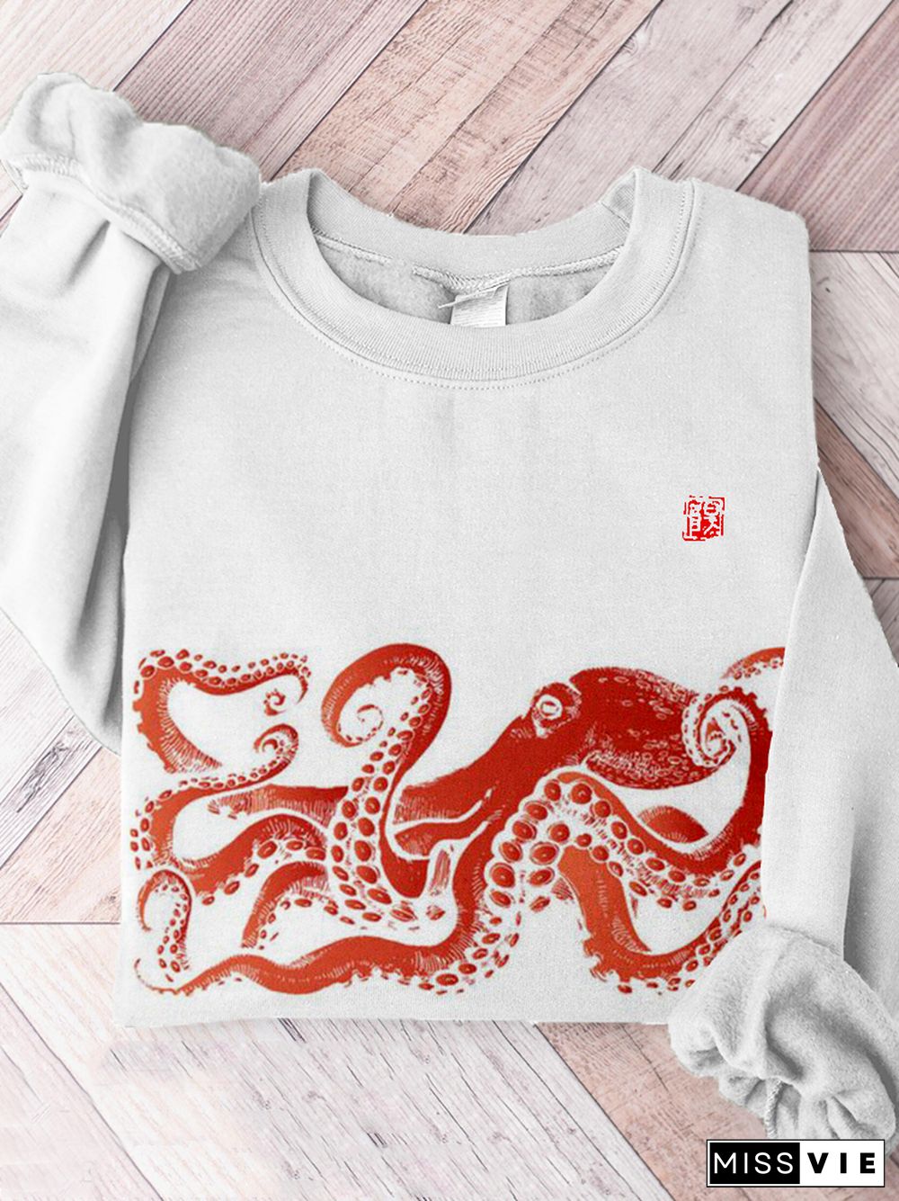 Octopus Art Pattern Crewneck Comfy Sweatshirt