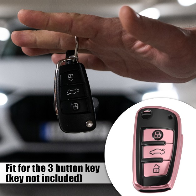 Unique Bargains 3 Button Remote With Keychain Key Fob Cover For Audi A1 A3 Q3 Q7