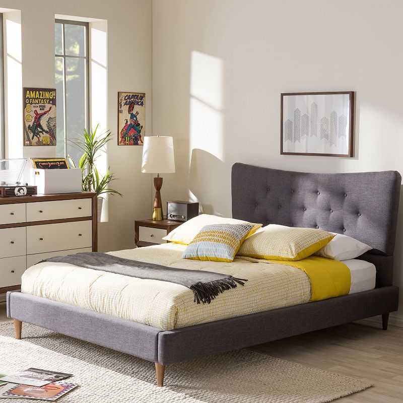 Baxton Studio Hannah Mid-Century Modern Platform Bed