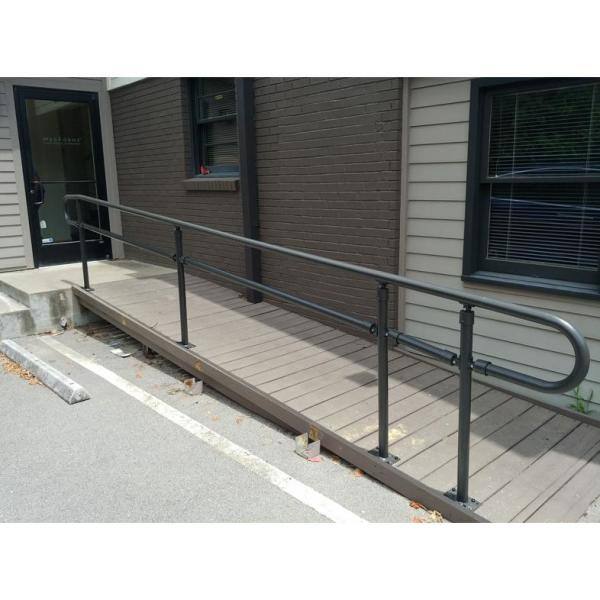 EZ Handrail 1.9 in. Aluminum Round ADA Handrail Exterior Fit White End Bracket EZA400-W