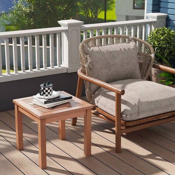 Gymax 2PCS Outdoor Adirondack Side Table 18'' Square End Table w/