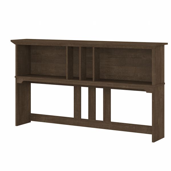 Bush Furniture Salinas 60W Hutch for L Shaped Desk in Ash Brown