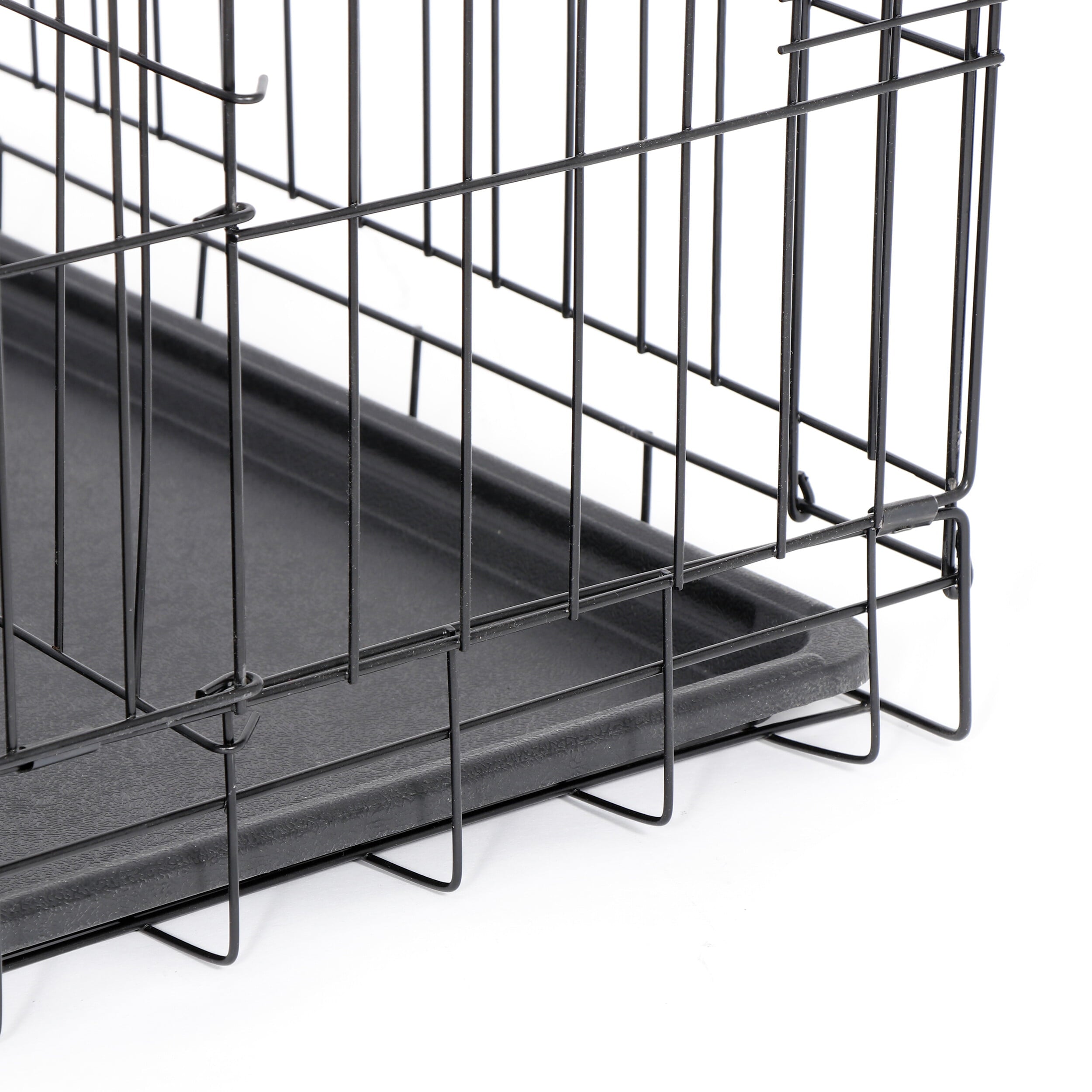 HomGarden 42’’ Foldable Large Dog Crate Kennel Double Door Steel Dog Cage， Black