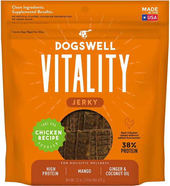 Dogswell Vitality Chicken and Mango Jerky Dog Treats