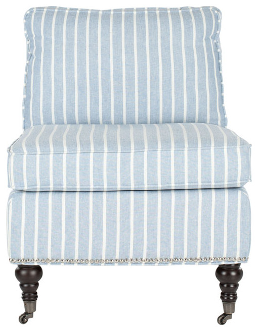 Dan Slipper Chair Blue/ White   Traditional   Armchairs And Accent Chairs   by Peachtree Fine Furniture  Houzz