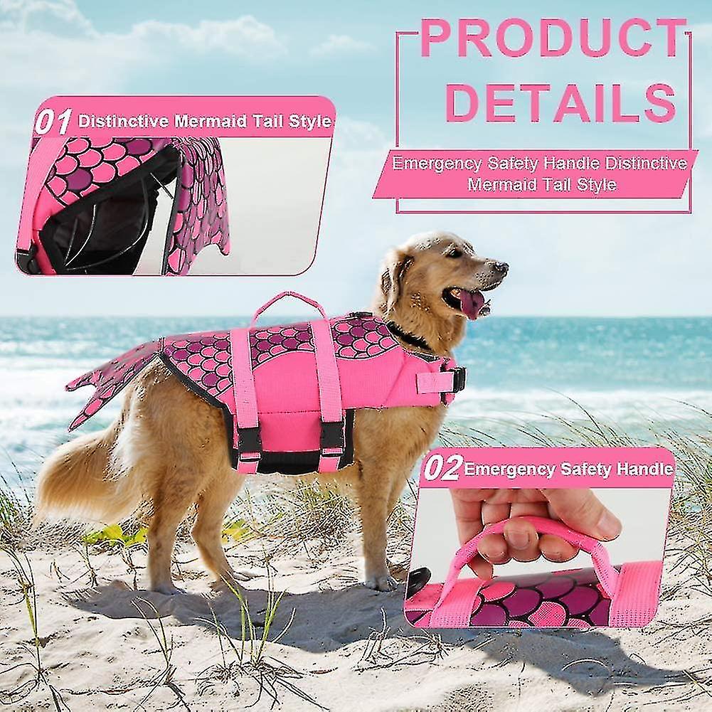 Large Dog Life Jacket， Dog Life Vests For Swimming， Float Coat Swimsuits Flotation Device Life Prese