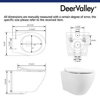 DEERVALLEY 2-Piece 0.81.6 GPF Elongated Toilet Wall Mounted Wall Hung Toilet With Concealed In-Wall Toilet Tank (Seat Included) DV-1F0069-CF