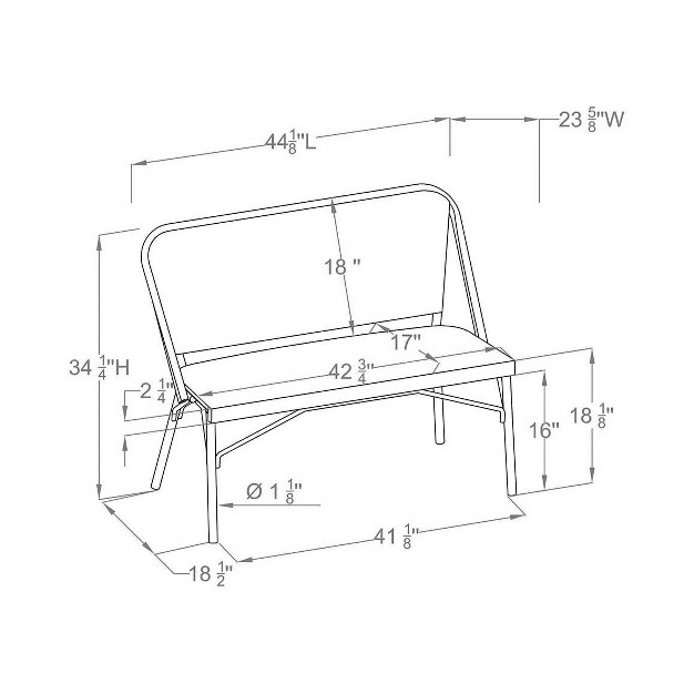 Alertis Patio Wicker Bench Mibasics