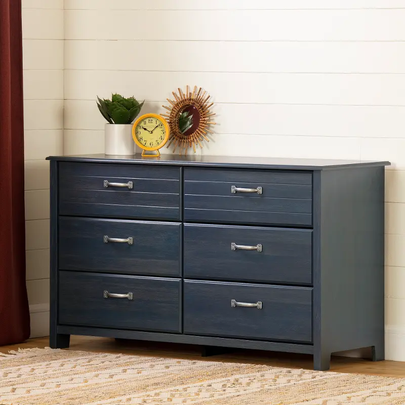 Ulysses Blue 6-Drawer Double Dresser - South Shore