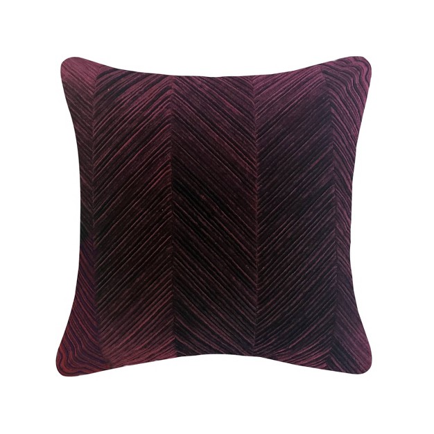 Oversize Lexington Velvet Pleated Chevron Square Throw Pillow Dark Purple Edie home