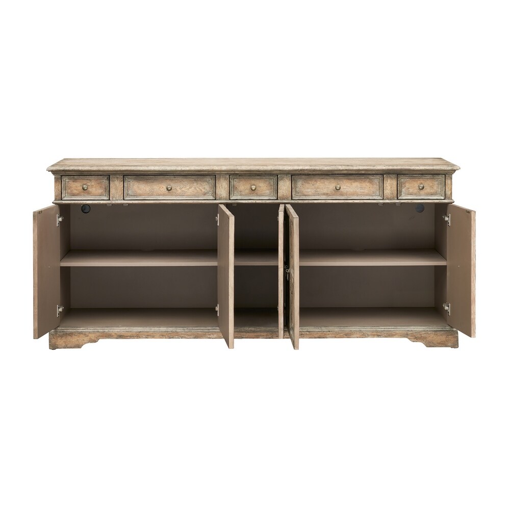 Somette Sussex Rustic Brown Five Door Five Drawer Credenza
