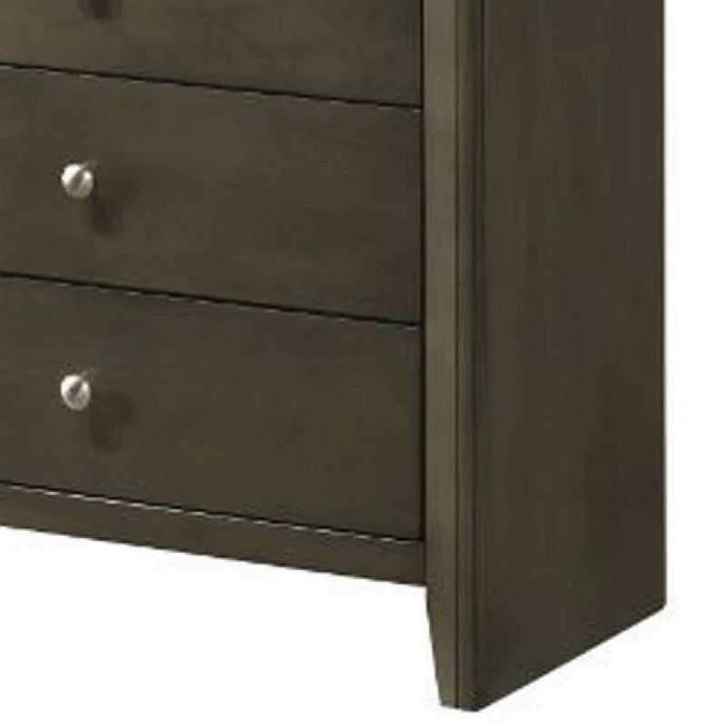 Chest with 9 Drawers and Panel Base Support， Gray