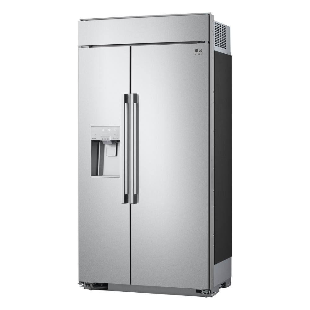 LG STUDIO 42 in. W 26.5 cu. ft. Built-in Side by Side Refrigerator with SpacePlus  In-Door ice in Stainless Steel Cabinet Depth SRSXB2622S