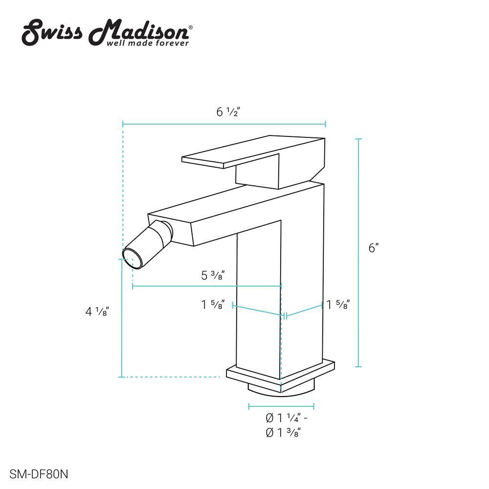 Swiss Madison Concorde Single-Handle Bidet Faucet in Brushed Nickel SM-DF80N