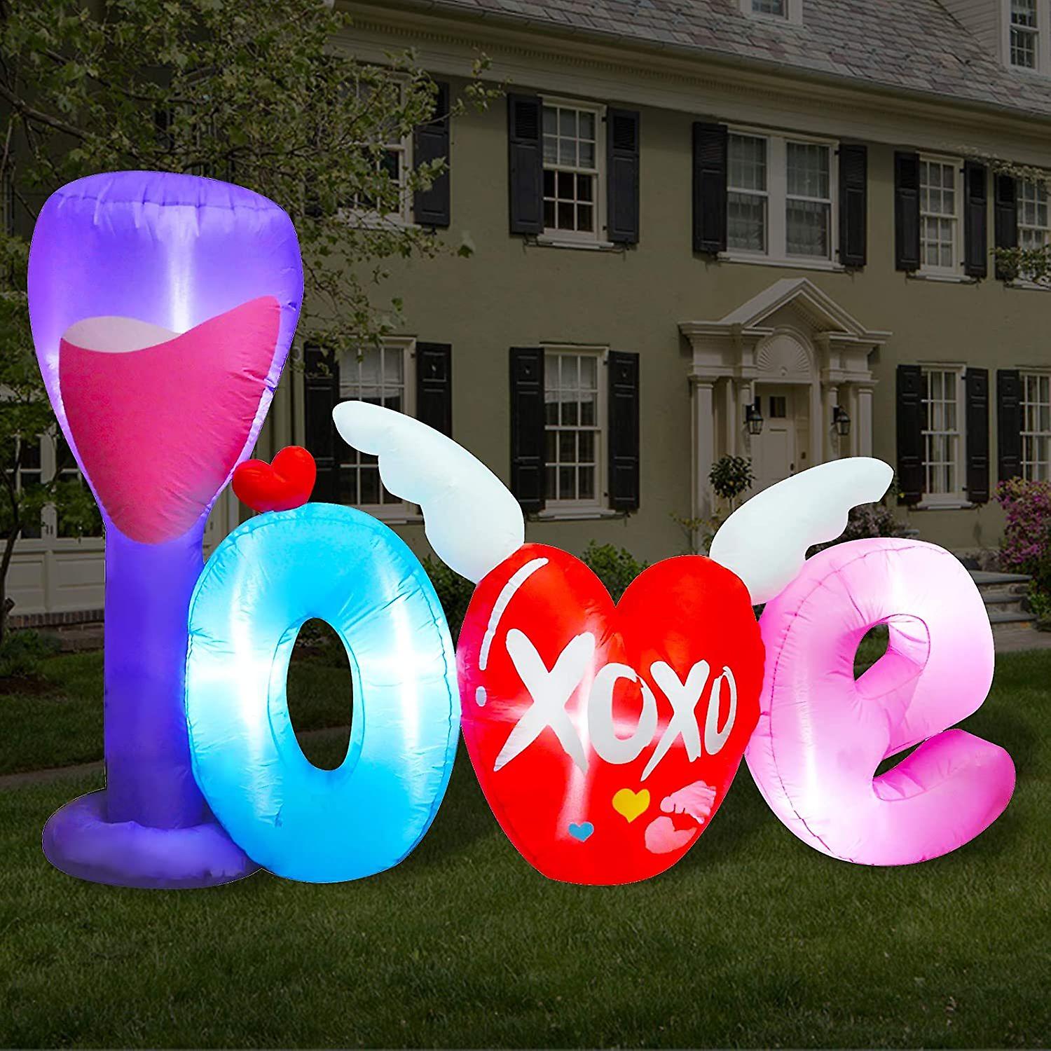 Blowout Fun 7ft Long Inflatable Valentine Love Letters Decoration， Led Blow Up Lighted Decor Indoor Outdoor Holiday Art Decor Decorations Clearance