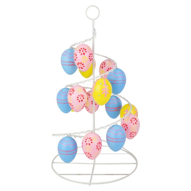 Floral Cut out Spring Easter Egg Tree Decoration Blue pink