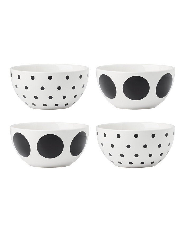 Kate Spade on the Dot Assorted All-Purpose Bowls 4 Piece Set Service for 4