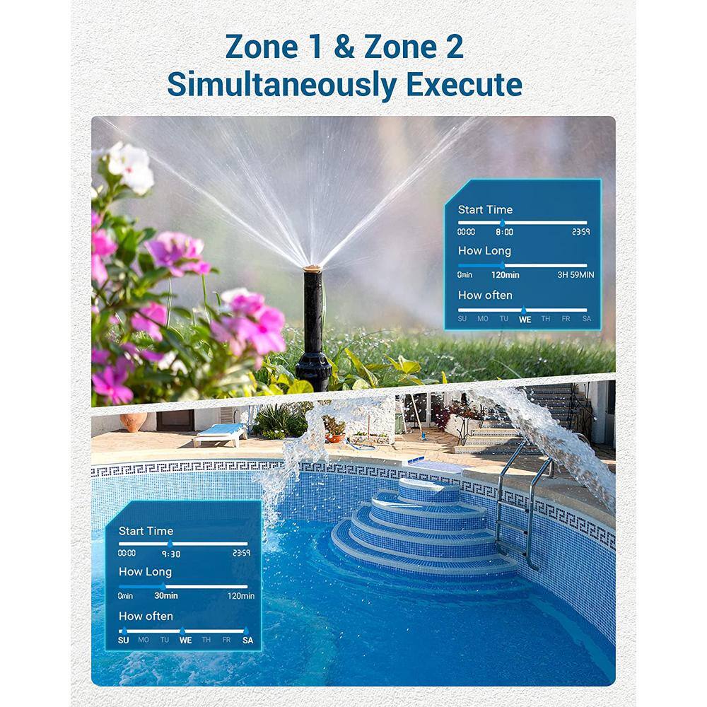 Cubilan Sprinkler Timer 2 Zone Water Hose Timer with Rain DelayManual WateringAutomatic Irrigation Timer B08TC41Z9M