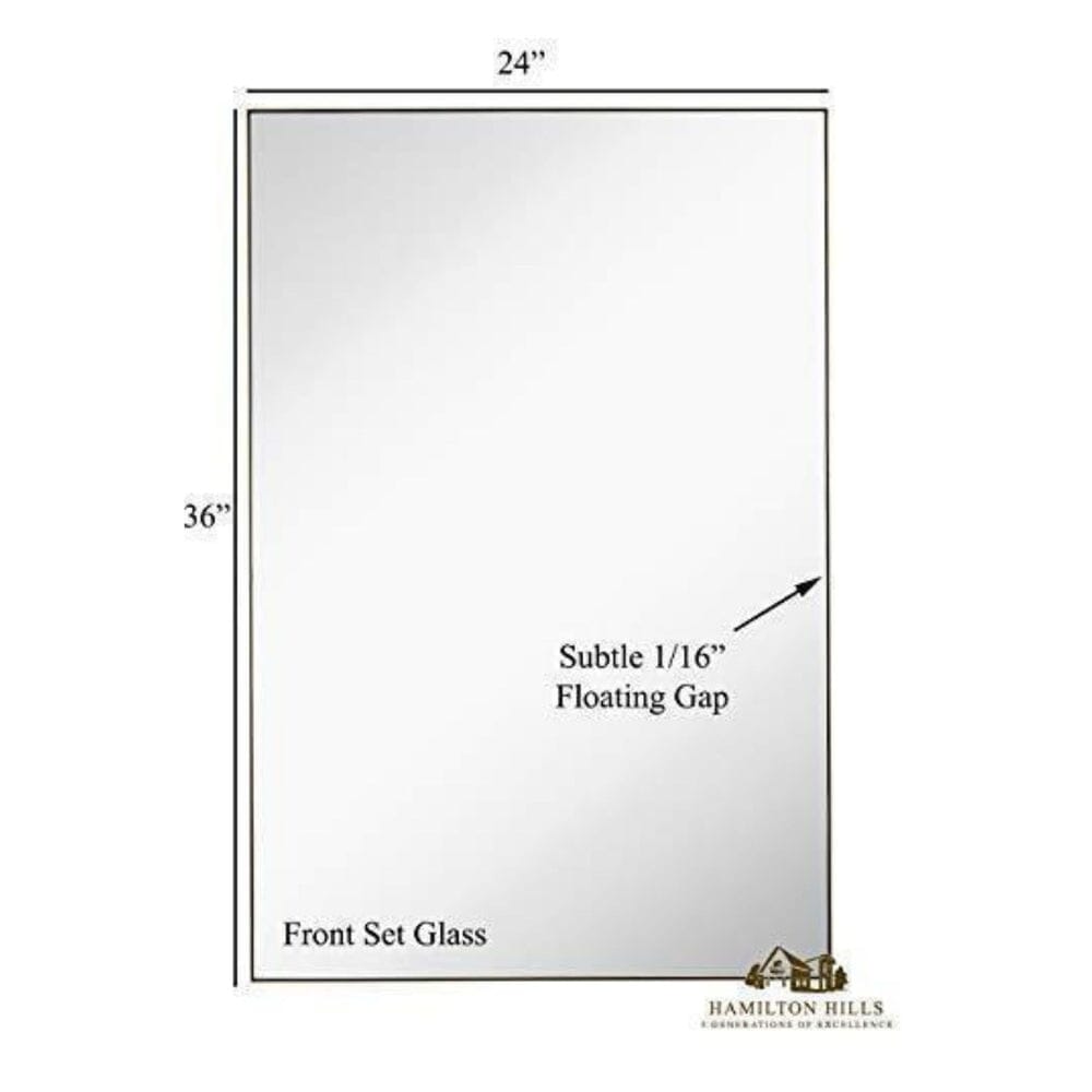 Contemporary Brushed Metal Wall Mirror (24