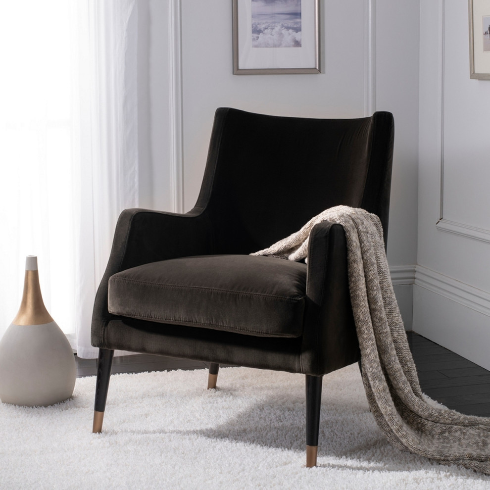 Jarret Velvet Arm Chair   Midcentury   Armchairs And Accent Chairs   by AED Luxury Home Decor  Houzz