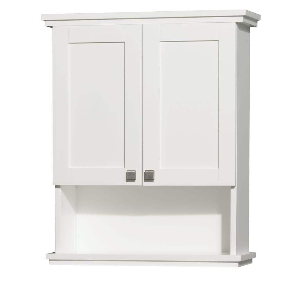 Wyndham Collection Acclaim 25 in W x 30 in H x 918 in D Bathroom Storage Wall Cabinet in White