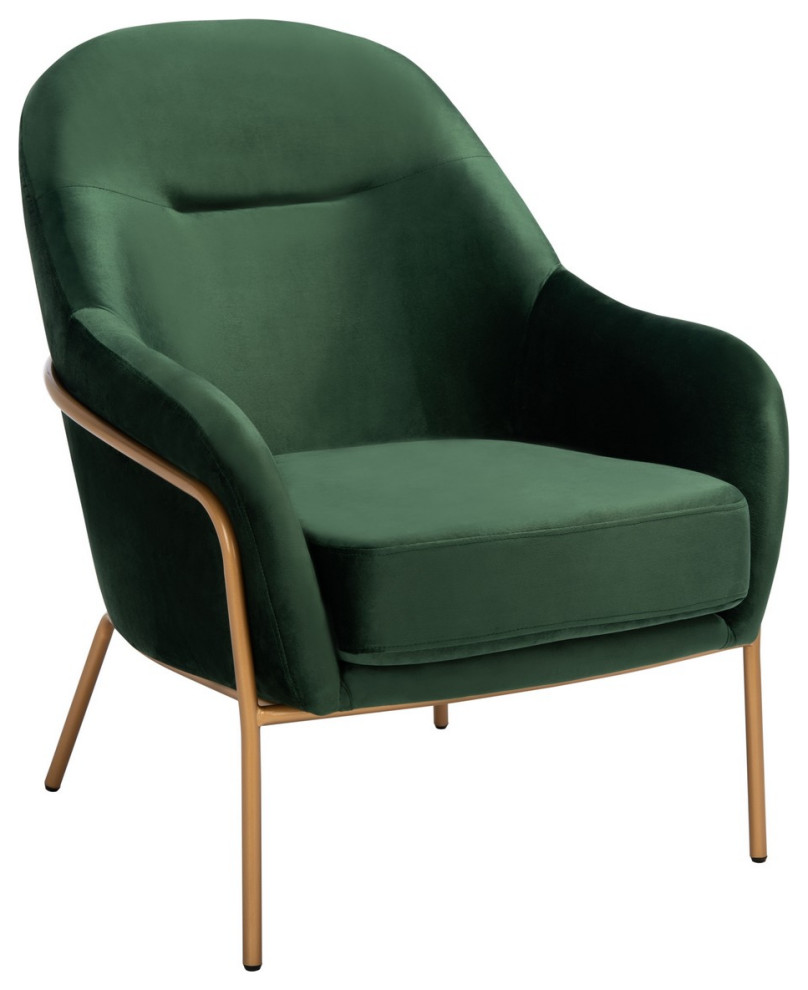 Liza Accent Chair Malachite Green Velvet   Midcentury   Armchairs And Accent Chairs   by Peachtree Fine Furniture  Houzz