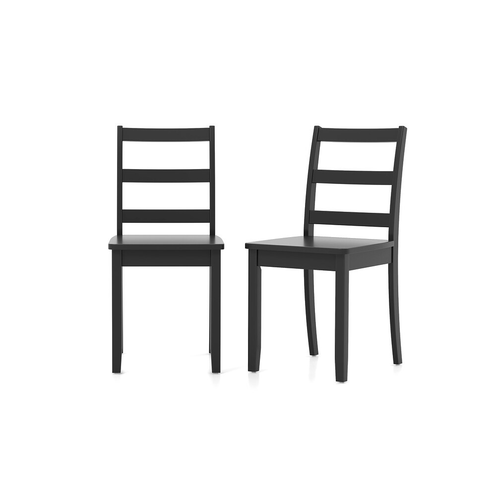 Set of 2 Wood Dining Chairs with Solid Rubber Wood Legs   16\