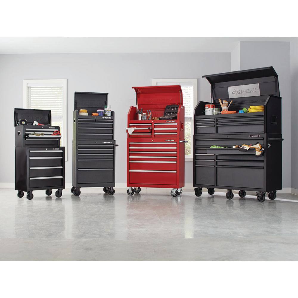 Husky 26 in. W x 12 in. D Standard Duty 4-Drawer Top Tool Chest in Gloss Black HKST98065BK